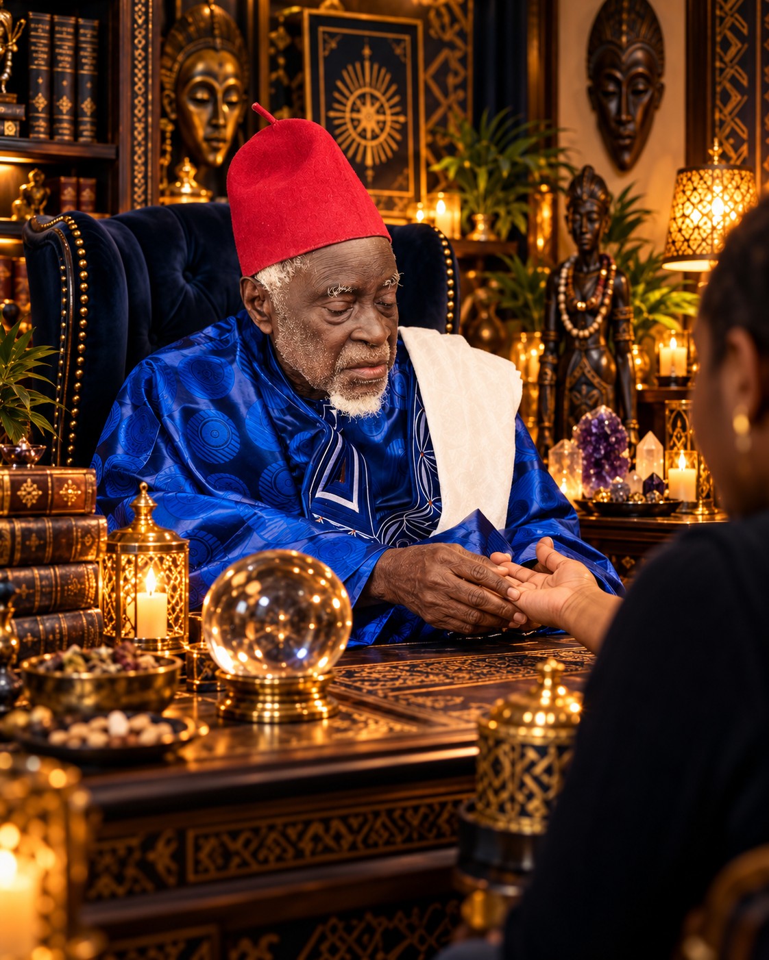 Portrait de Maître Talibb, marabout africain traditionnel installé à Bruxelles